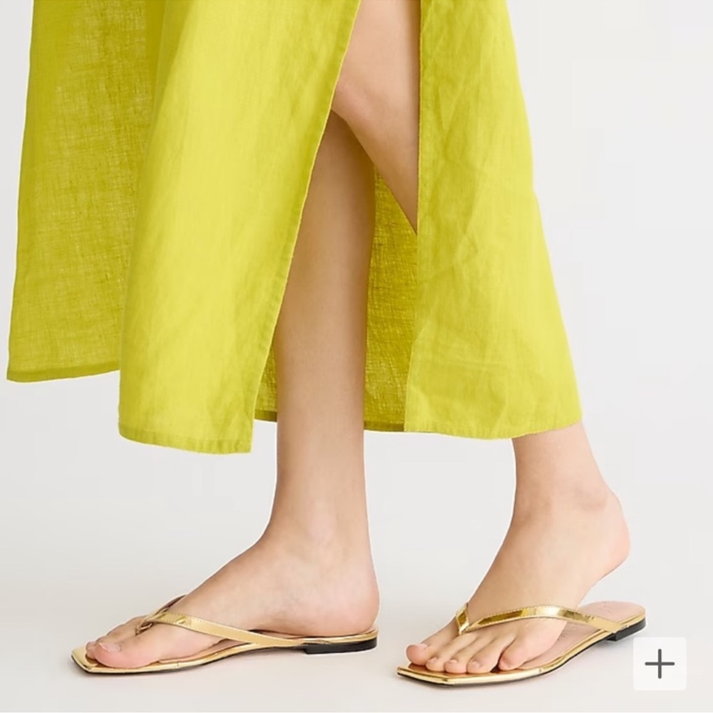 NWT JCREW Capri thong sandals in metallic leather
